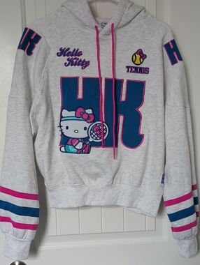 Hello Kitty White Hoodie with Pink Bow and Pink Lining